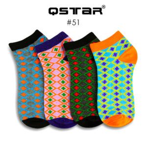 QStar Unique Pattern Colourful Ankle Socks (No. 51-60)