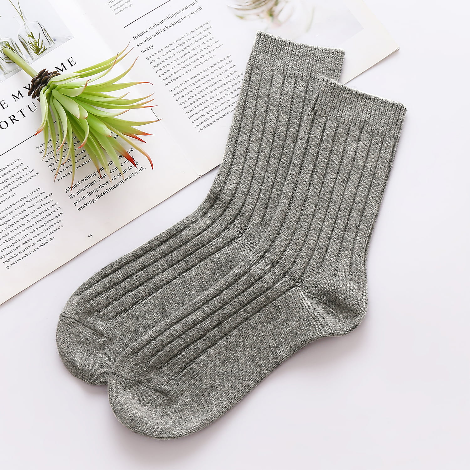 The Elephant Brand Wool Stripe Classic Crew Socks - Progress Socks