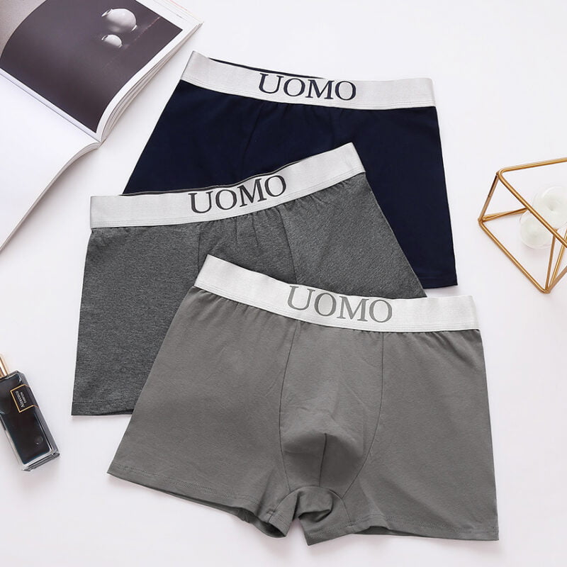 UOMO Breathable Plain Boxers Cotton Underwear - Progress Socks