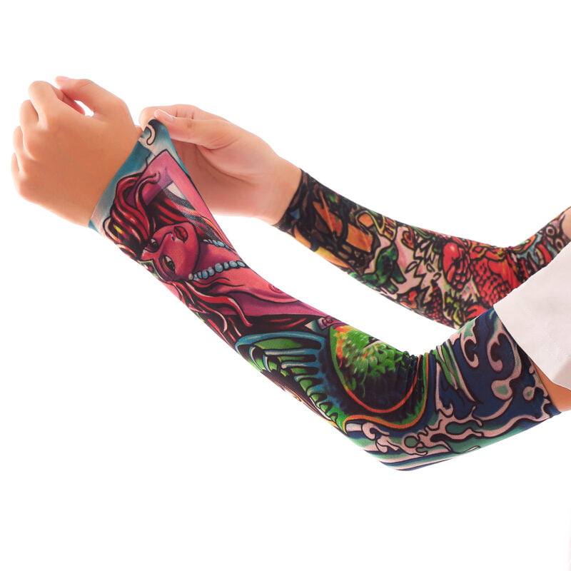 Arm Sleeve Tattoo Printed UV Protection Sun Protection Riding Sleeve  Outdoor Handsocks Cover - Progress Socks
